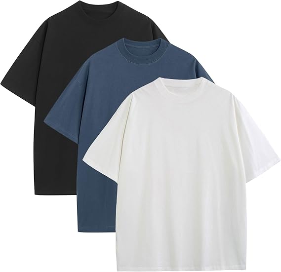 Men's Oversized T-Shirts Heavyweight Cotton Tee Crew Neck