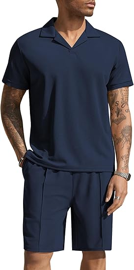 Men's Polo Shirt and Shorts Set 2 Piece