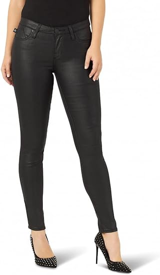 Women's leather Mid Rise Skinny Jean